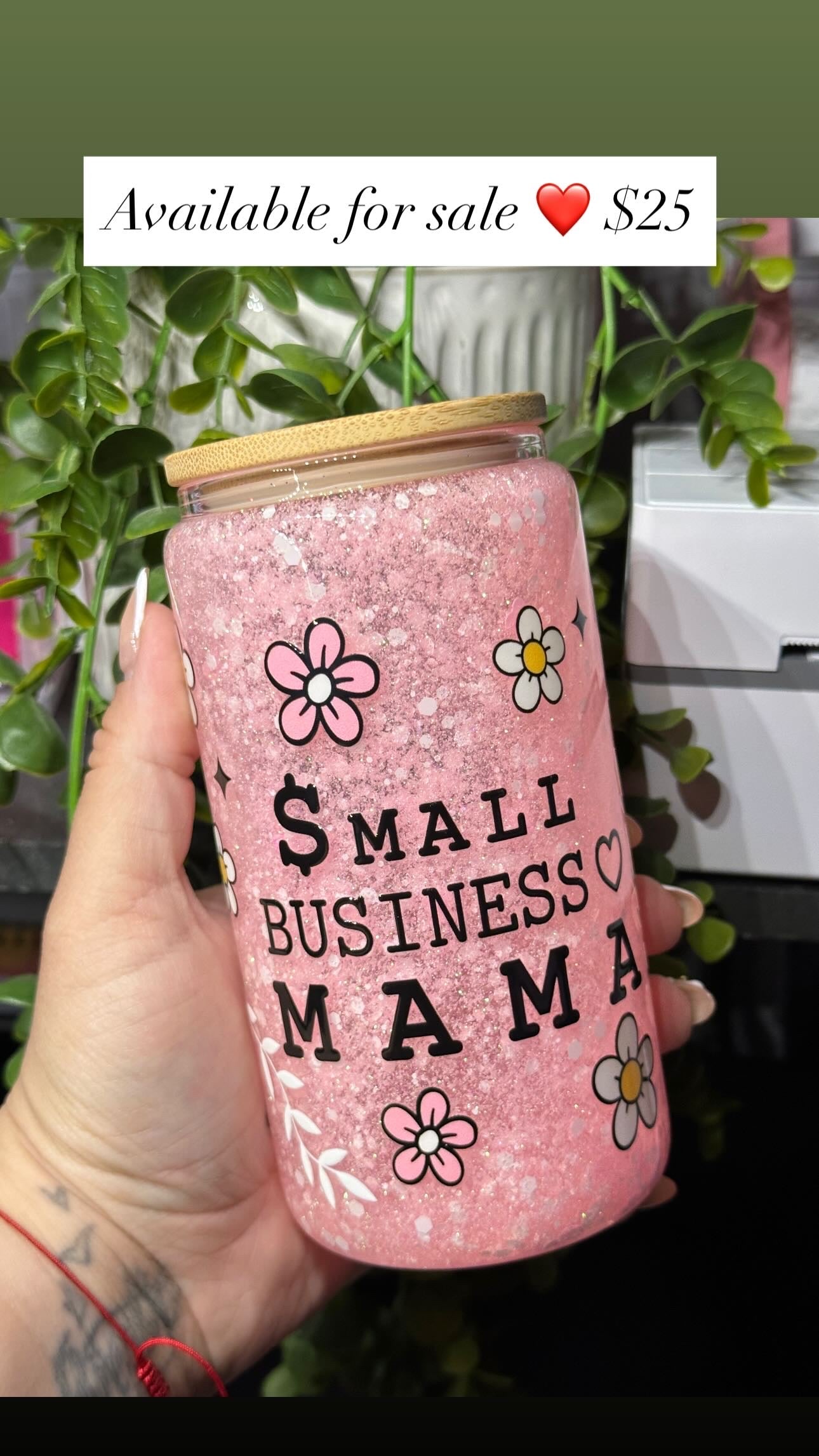 16oz Glass Snowglobe "Small Business Mama"