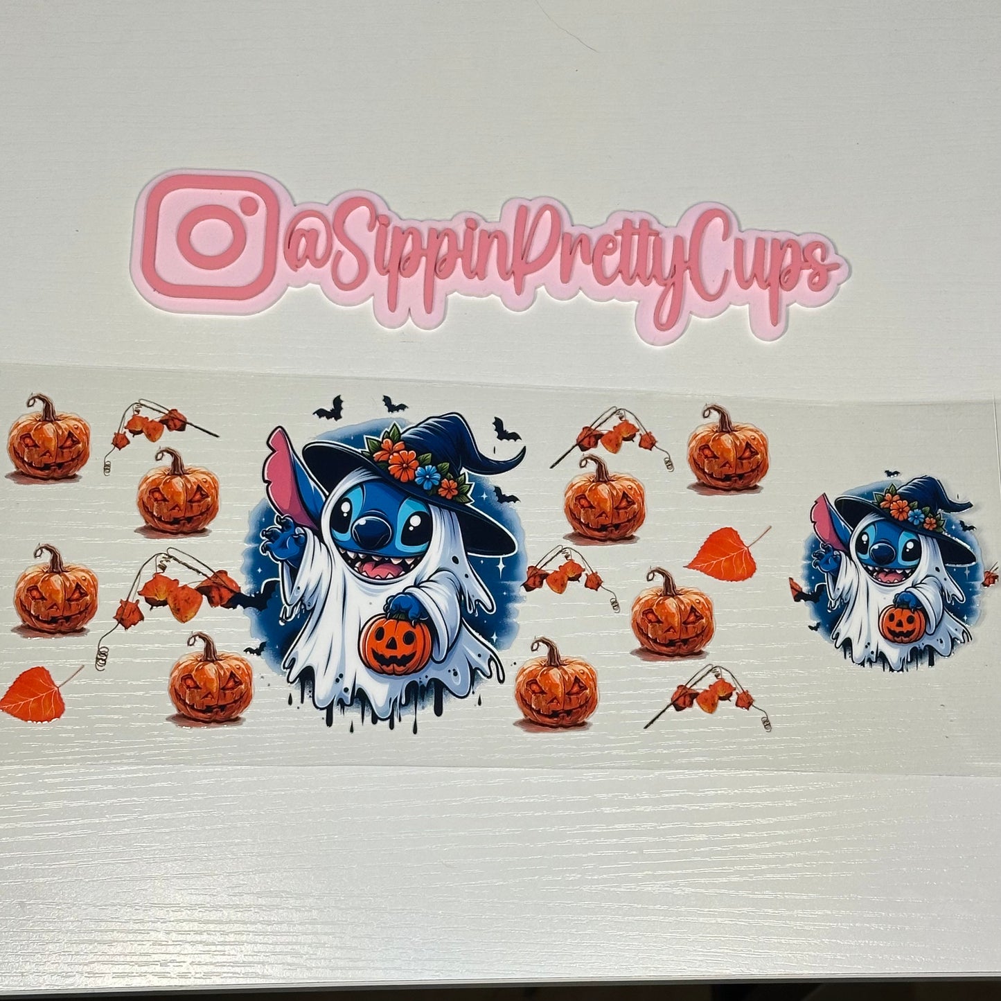 Halloween / Stitch Pumpkin WITH UV DTF LID