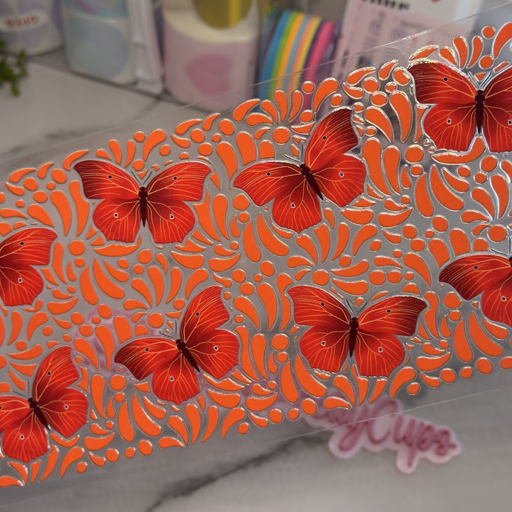 Butterflies / Red Butterflies Orange Talavera
