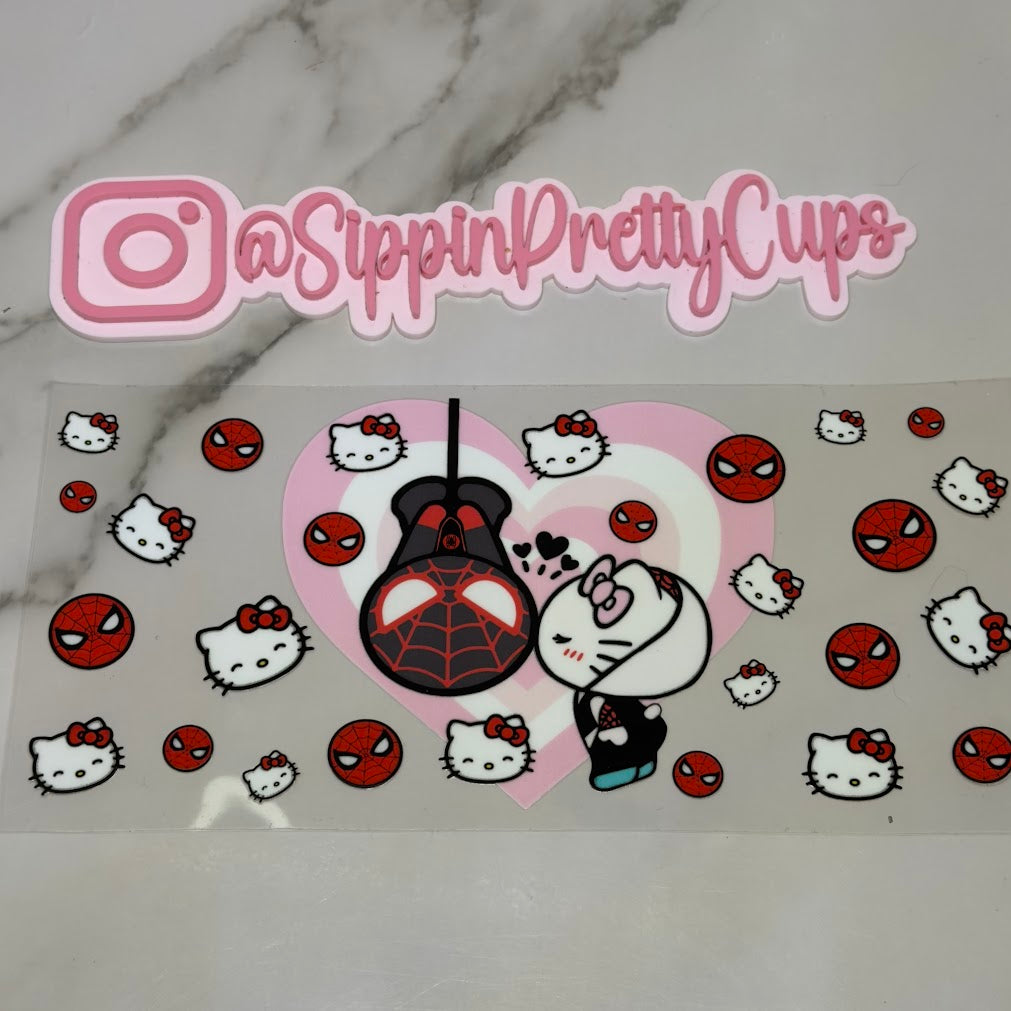 HK / HK and Spider Man Upside Down Pink Heart