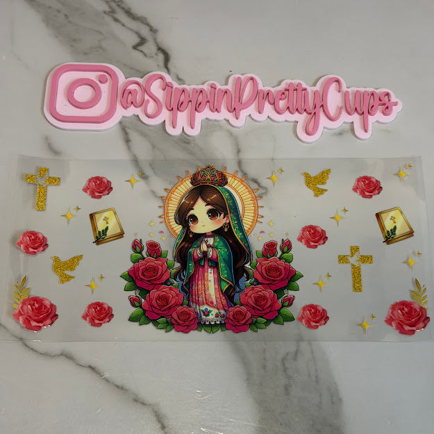 Religious / Baby Virgen Mary and Roses