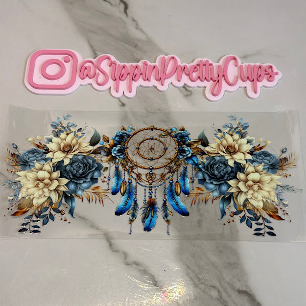 Flowers / Blue White Flowers Dream Catcher