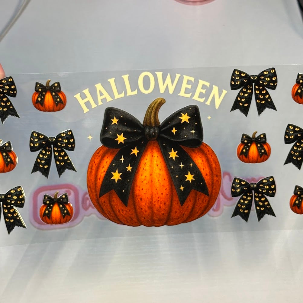 Halloween / Pumpkin and Black Bows