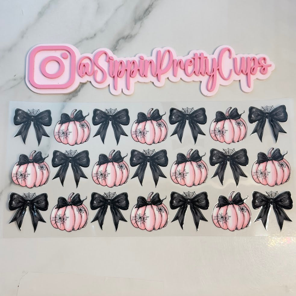 Halloween / Pink Pumpkin Black Bows
