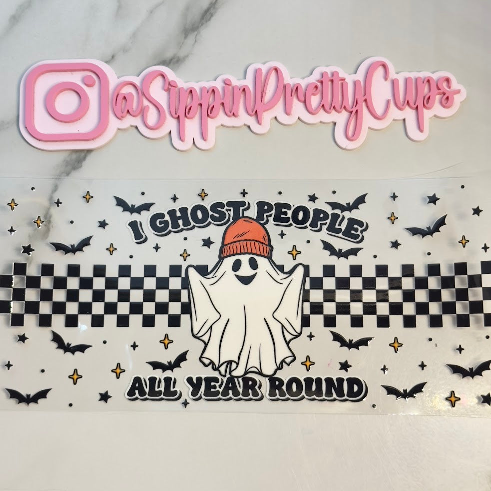 Halloween / I ghost people orange beanie