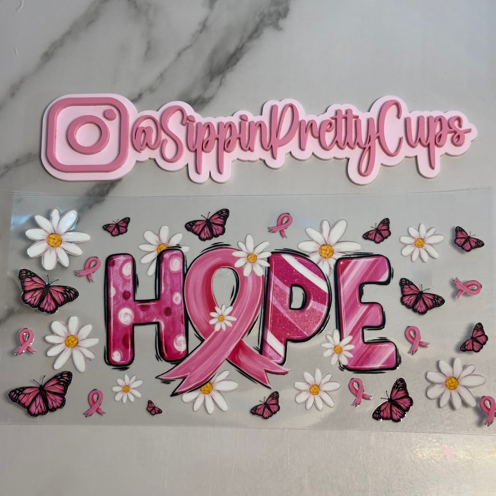 Breast Cancer / HOPE Butterflies and Flowers