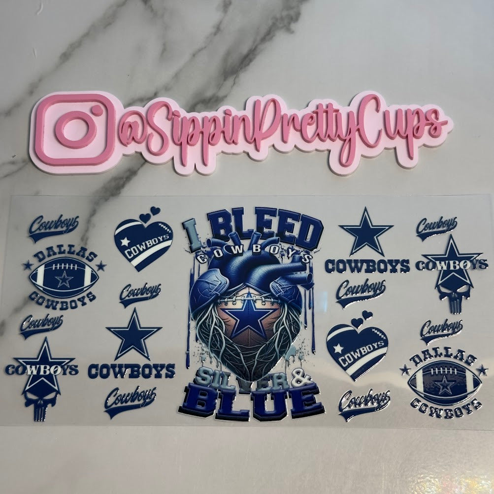 Sports / I Bl33d Silver and Blue Cowbows Football Team