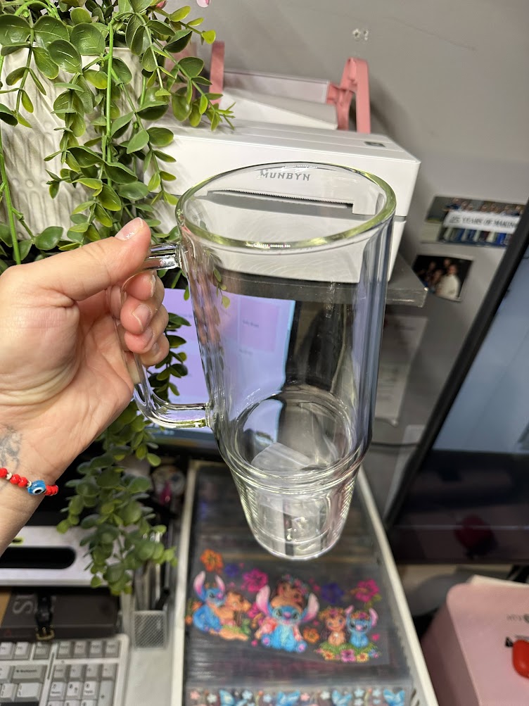 40oz Double-Wall Glass Tumbler with Handle