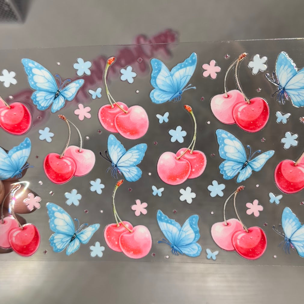 Fruit / Cherries and Butterflies