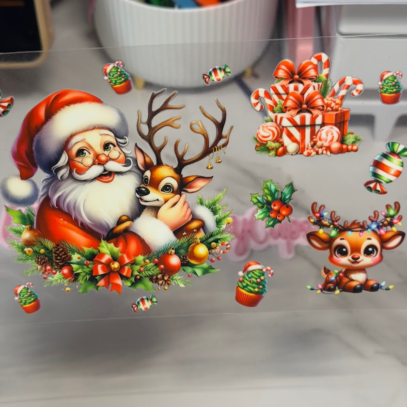 Christmas / Santa and Deer with lights