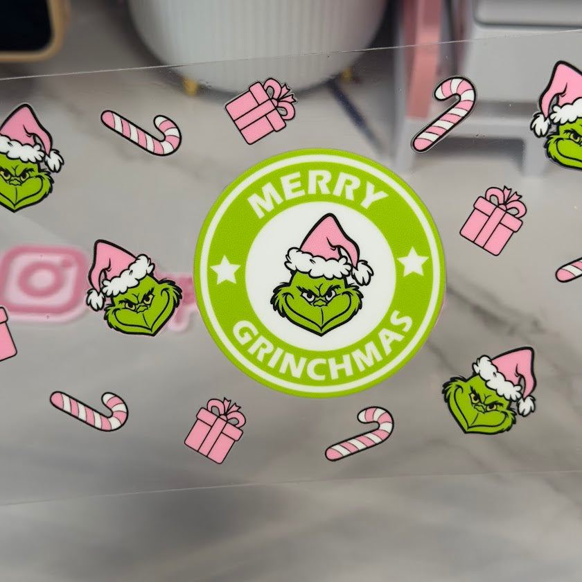 Christmas / Grinch Pink Candy Cane and Presents