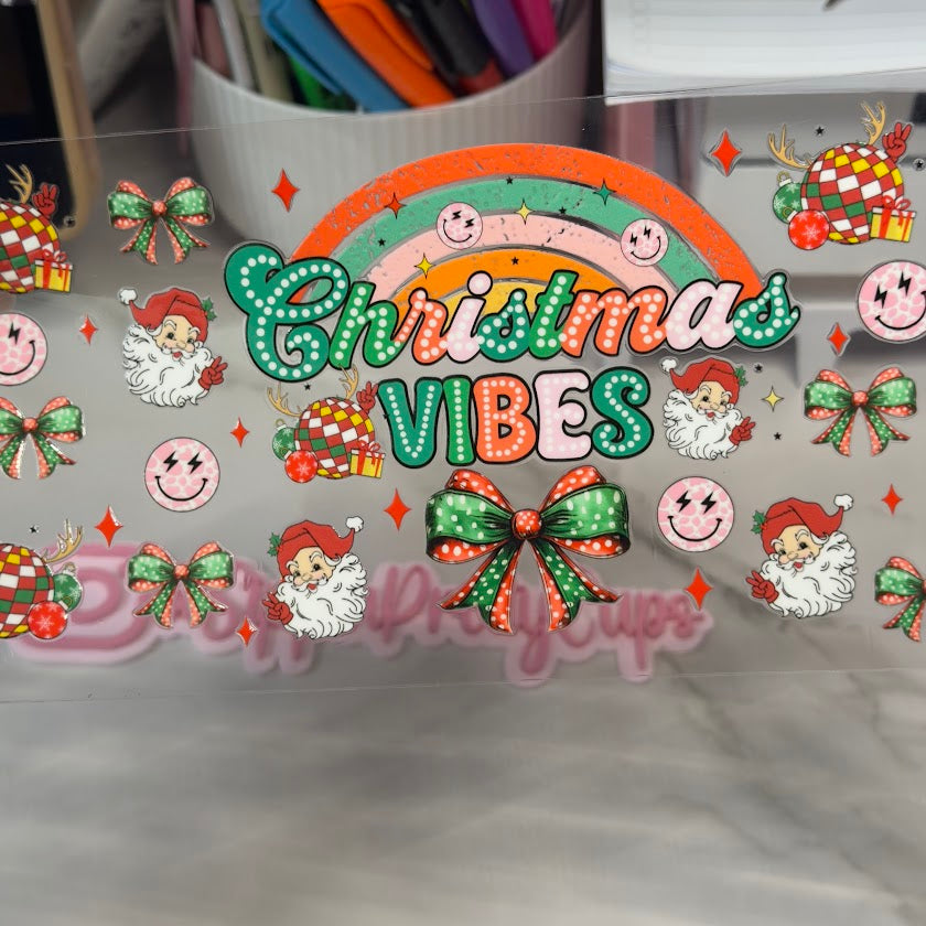 Christmas / Christmas Vibes Bow Santa Smiley Face
