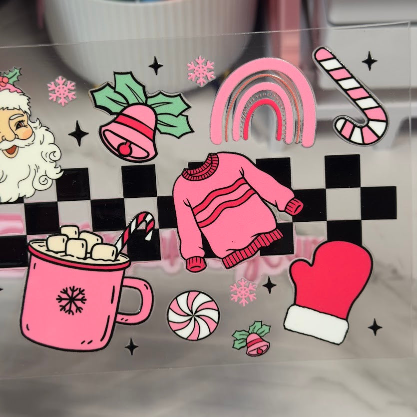 Christmas / Pink Christmas things Checkered