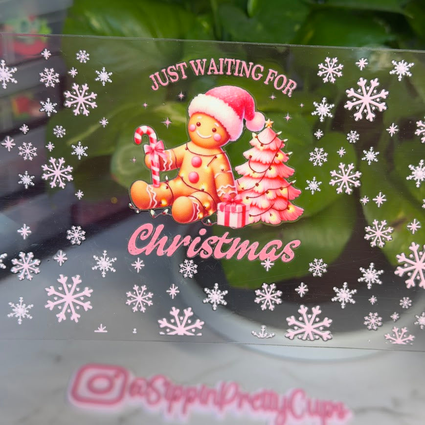 Christmas / Just waiting for Christmas Pink Gingerbread man