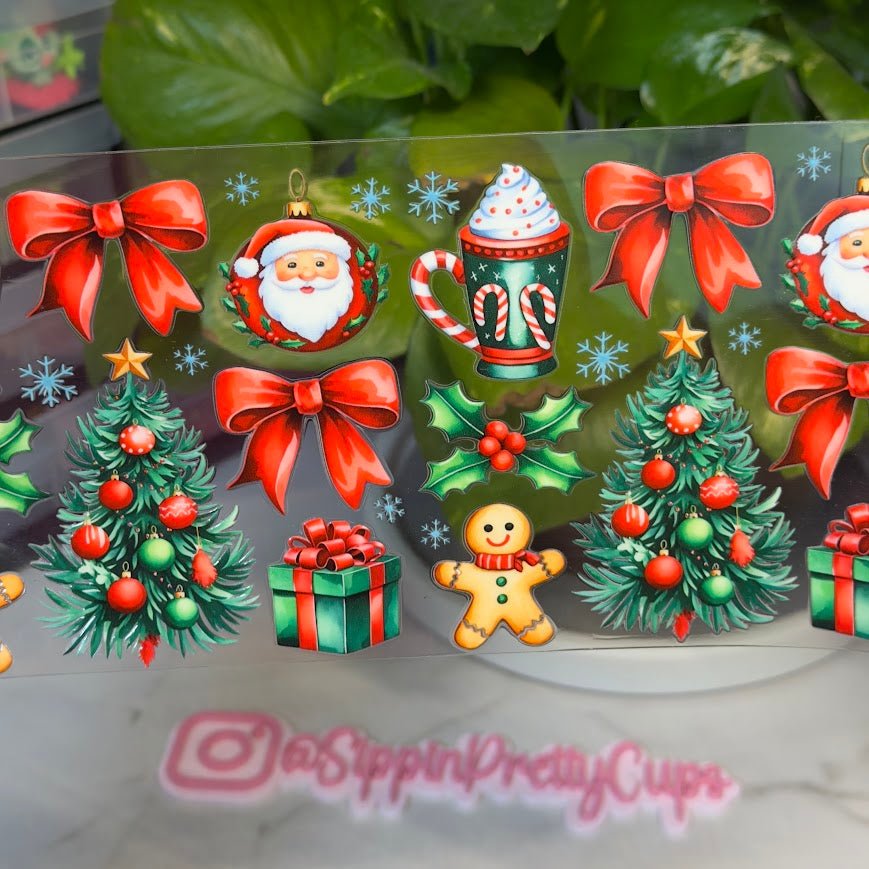 Christmas / Tree Bow Presents Drink Mistletoe