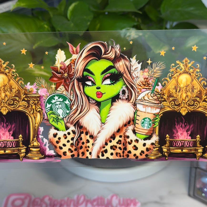 Christmas / Grinch Woman Boujie Starbies