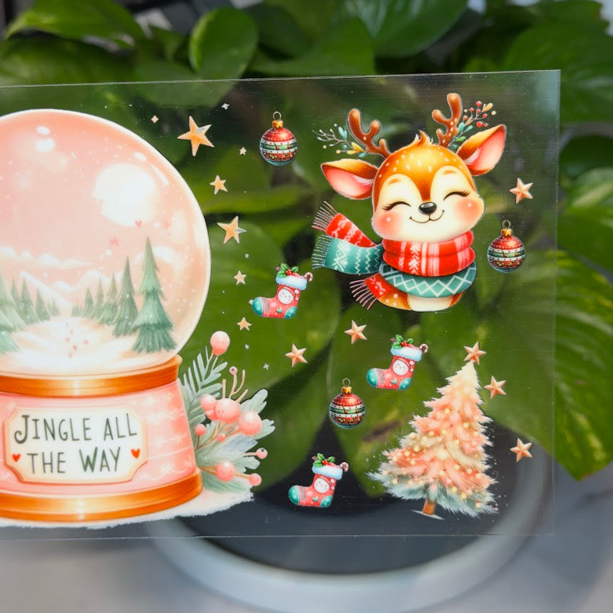 Christmas / Snowglobe Jingle All The Way Pink