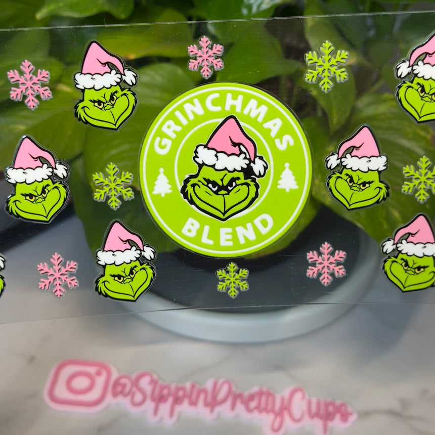 Christmas / Grinchmas Blend Green Pink Snowflakes