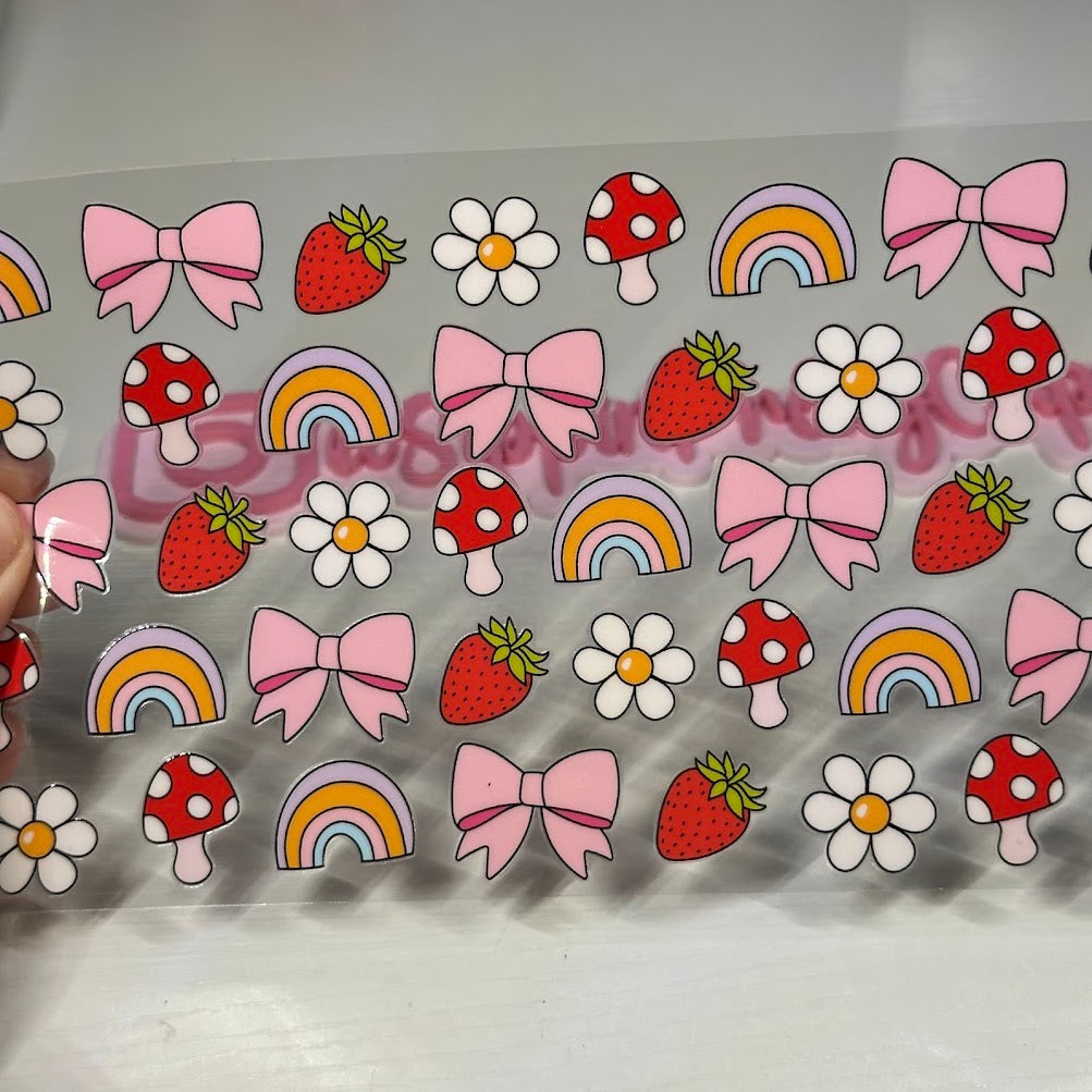 Boho / mushrooms , bows , strawberries , and flowers