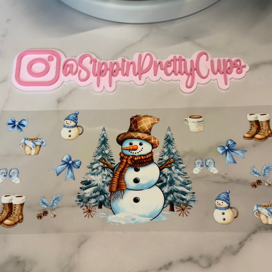 Christmas / Snowman brown hat Bows and Boots