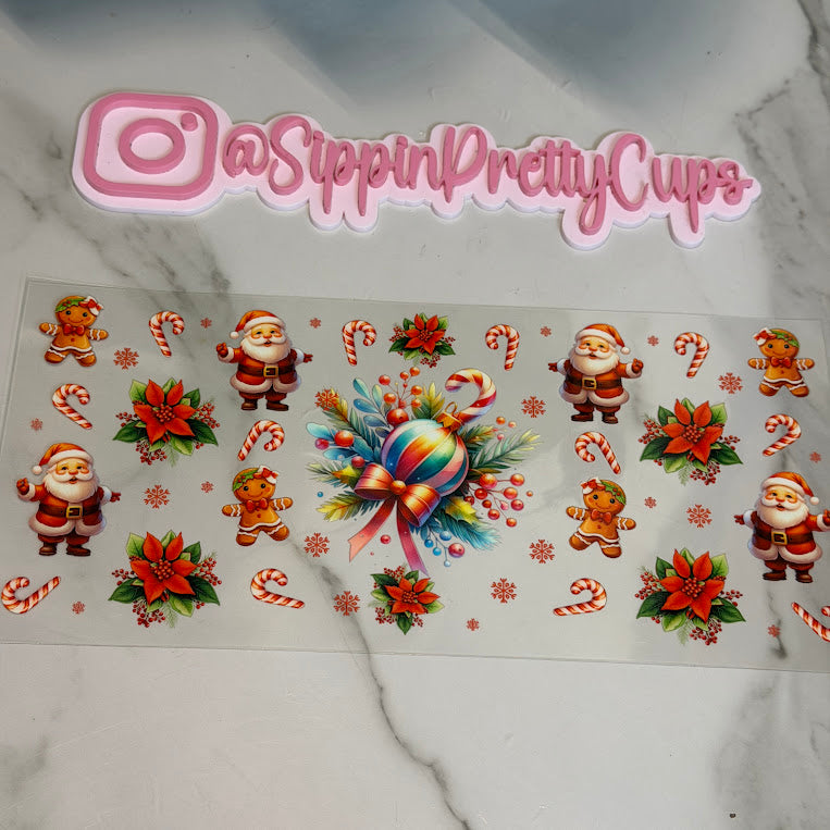 Christmas / Santa Candy cane Gingerbread Man and Ornament