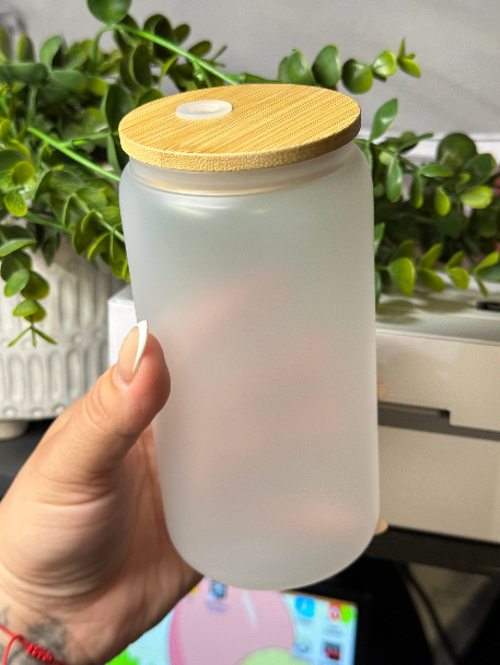 Blank 16oz Clear Frosted Glass