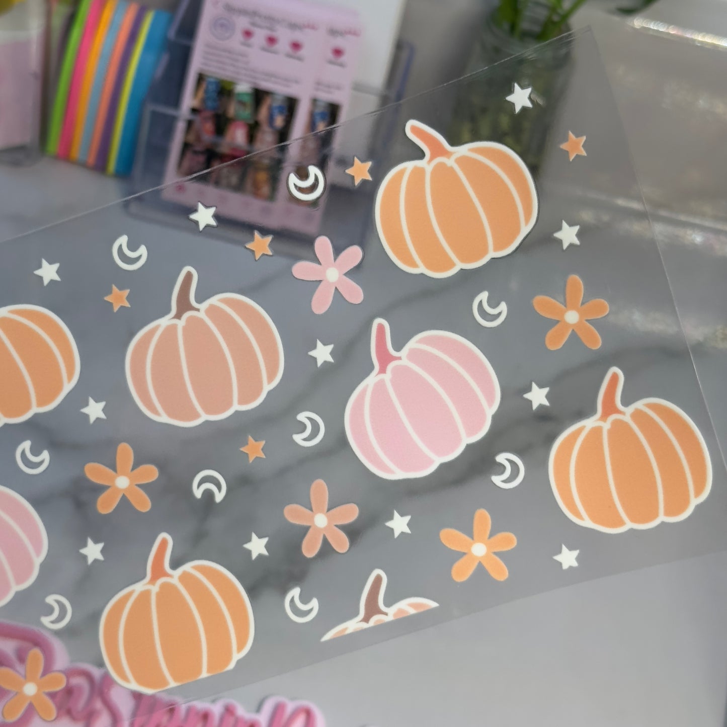 Halloween / Neutral Pumpkins Stars  and flowers