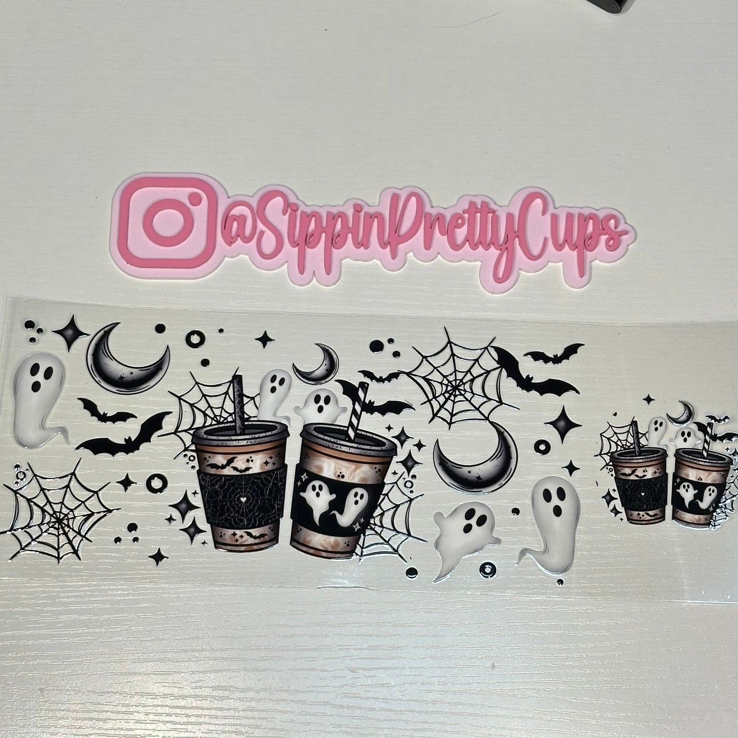Halloween / Ghost drinks WITH UV DTF LID