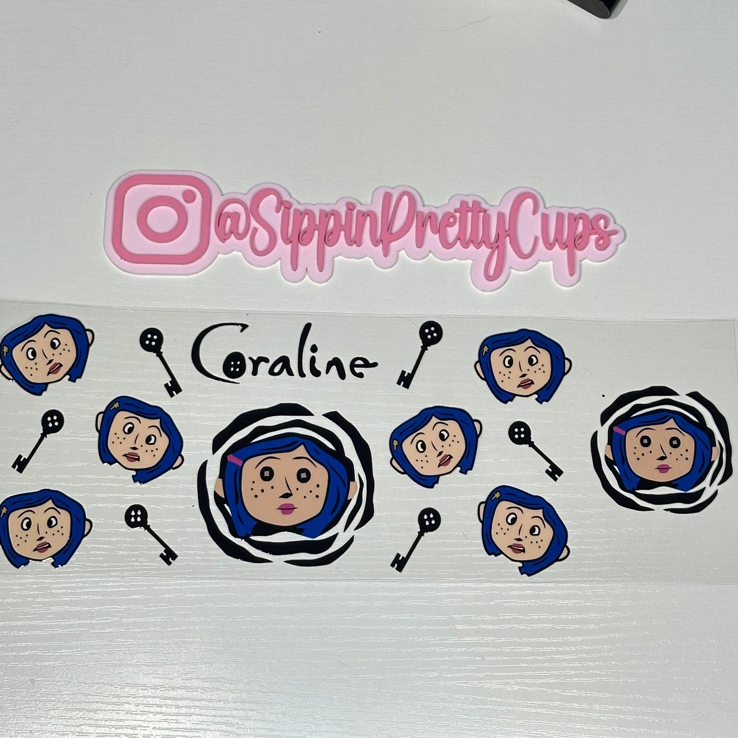 Halloween/  Coraline WITH LID UV DTF