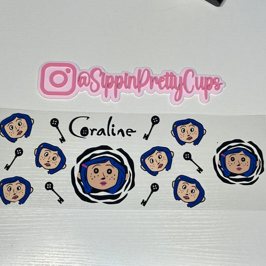 Halloween/  Coraline WITH LID UV DTF