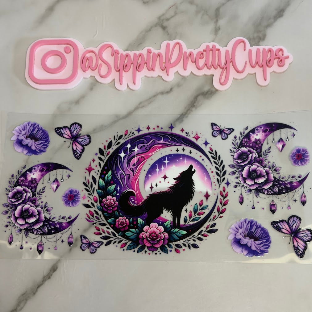 Girly / Purple Moon and Wolf