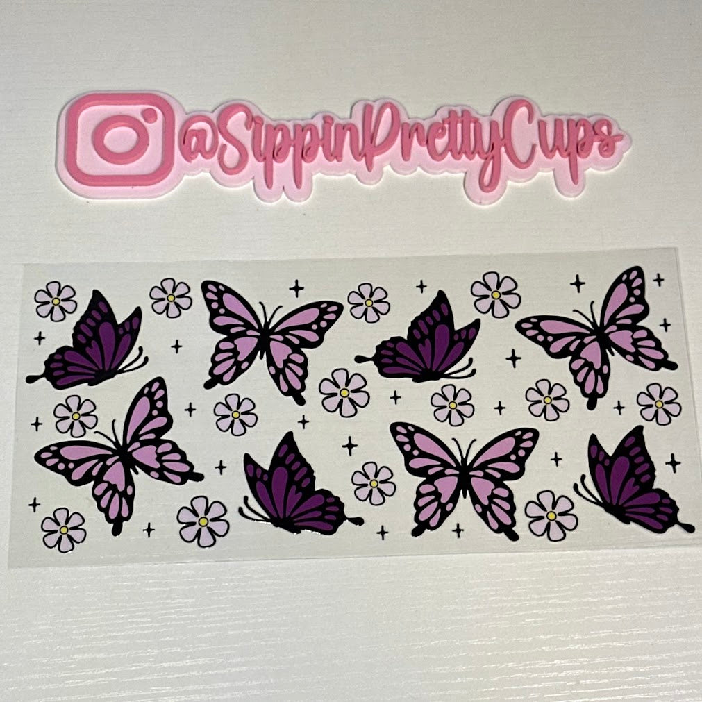 Butterflies / Purple butterfly and flowers