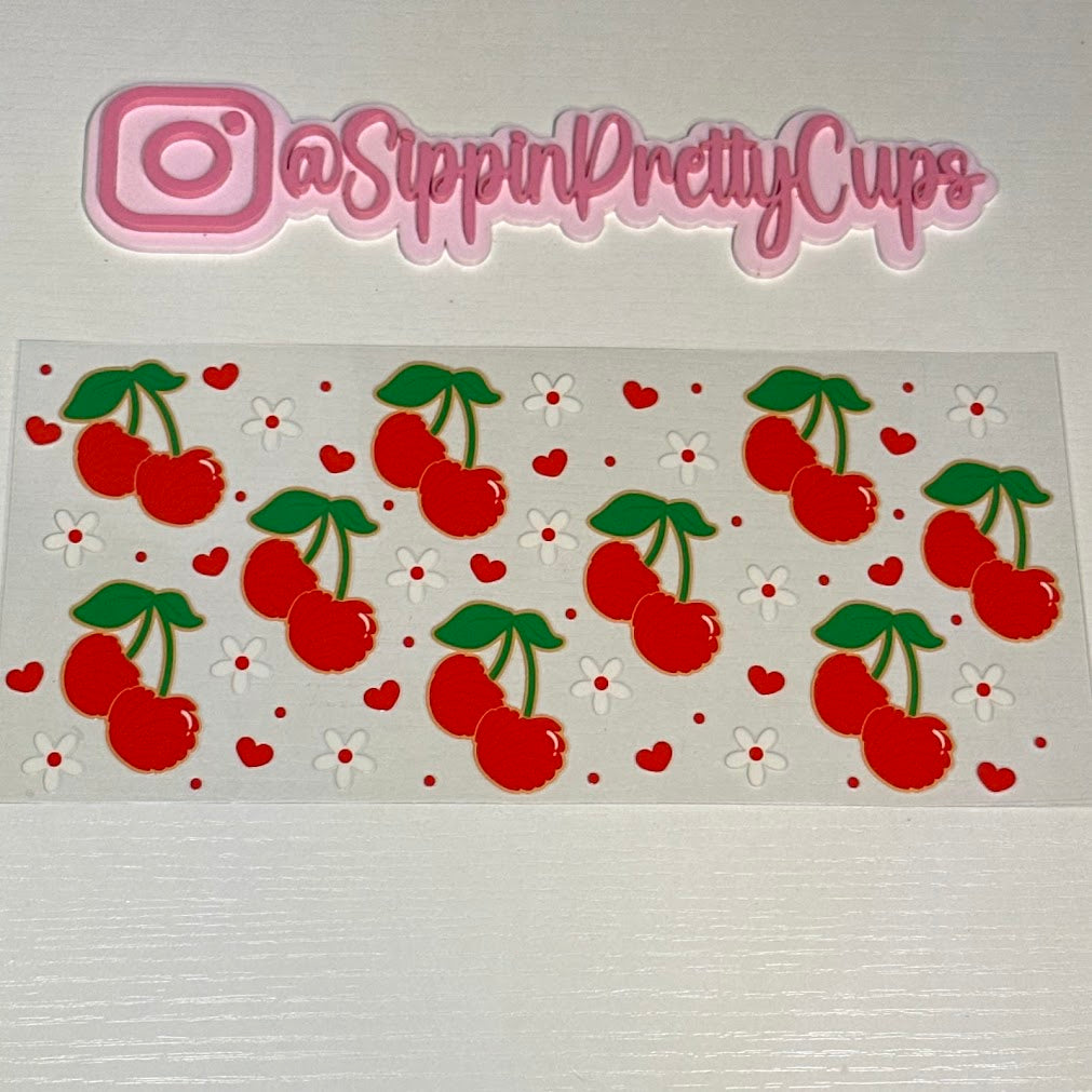 Cherry / Red Concha Cherries and flowers