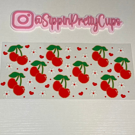Cherry / Red Concha Cherries and flowers