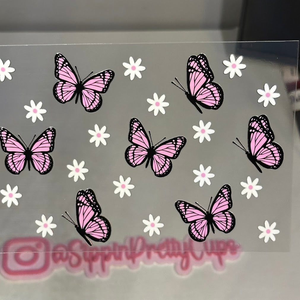 Butterflies / Pink Butterfly and flowers