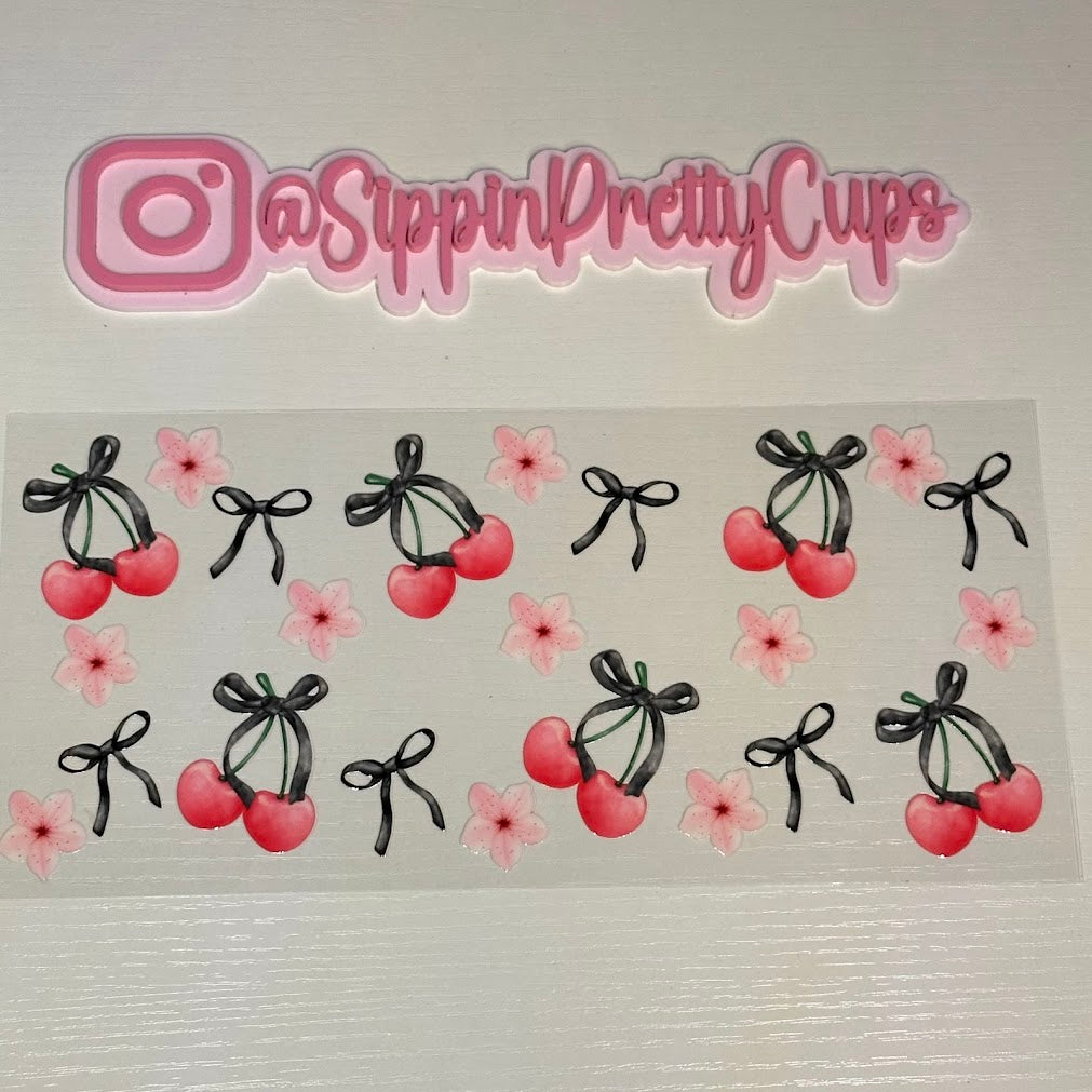 Cherry / Cherry  black bow
