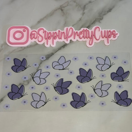 Butterflies / Purple Butterflies and Flowers