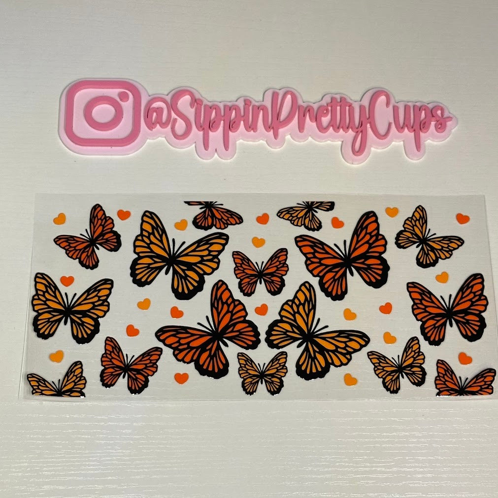 Butterflies / Orange Butterflies and hearts