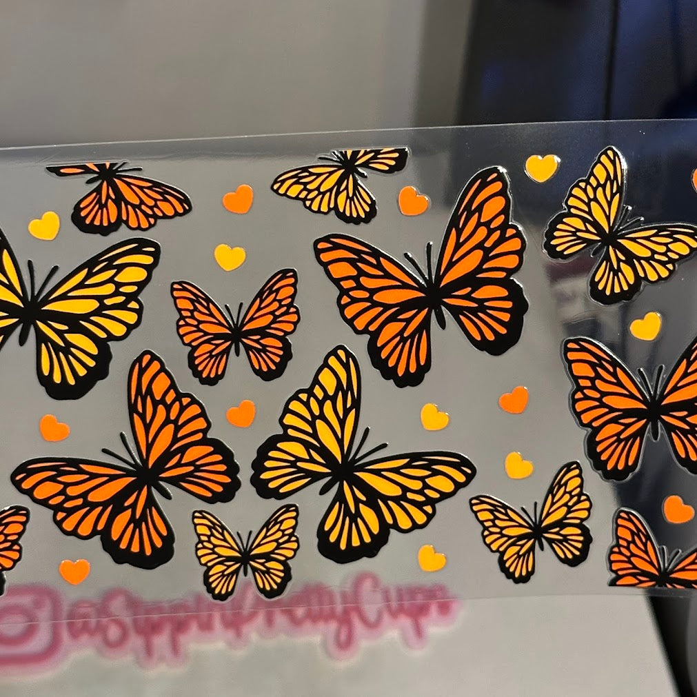 Butterflies / Orange Butterflies and hearts