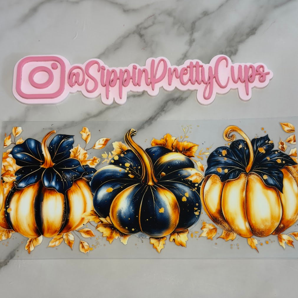 Fall / Blue and Gold Pumpkins