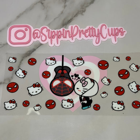 HK / HK and Spider Man Upside Down Pink Heart