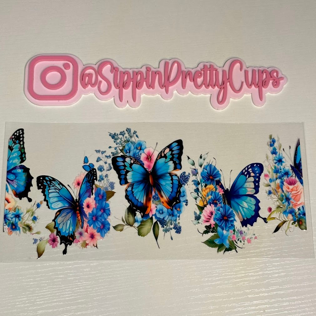 Butterflies / Blue Butterflies and flowers