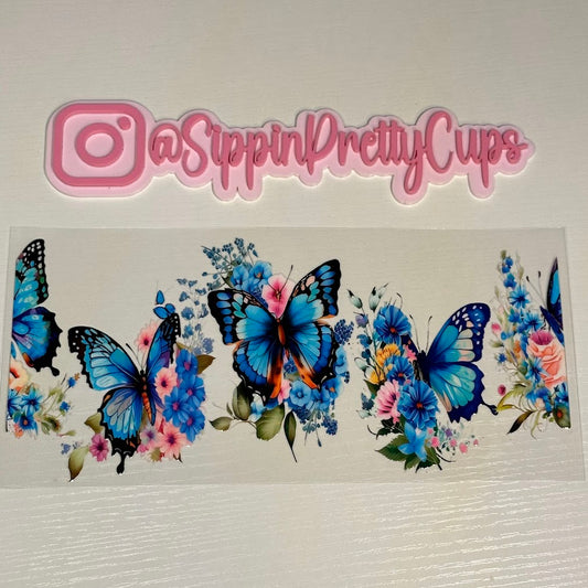 Butterflies / Blue Butterflies and flowers