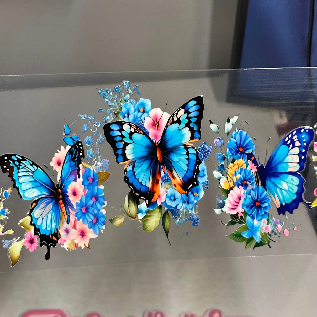 Butterflies / Blue Butterflies and flowers