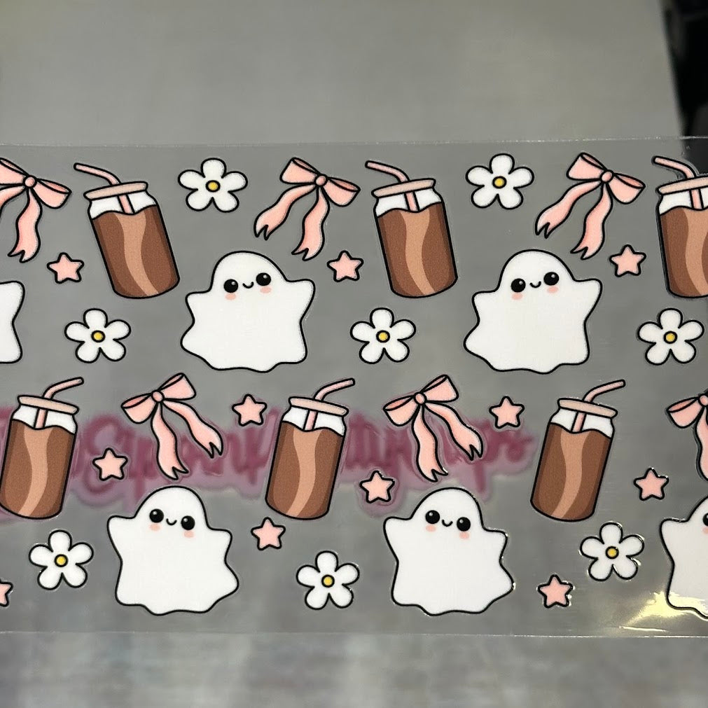 Halloween / Ghost. coffee. Bows, and flowers