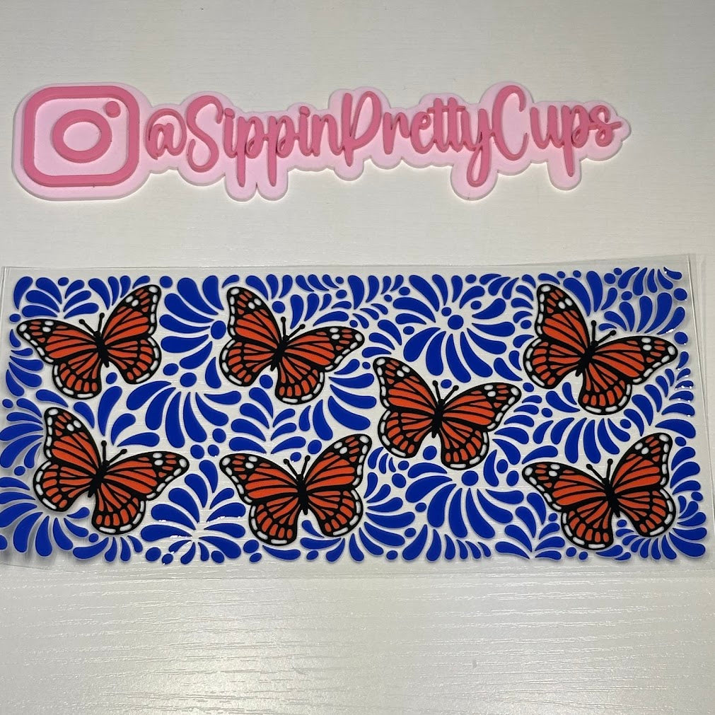 Butterflies / Orange Butterfly blue talavera