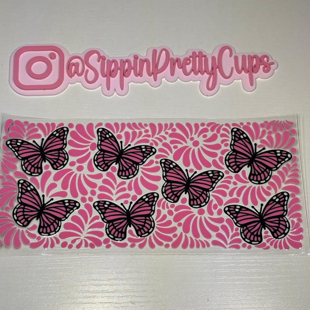 Butterfly / Hot Pink talavera butterfly