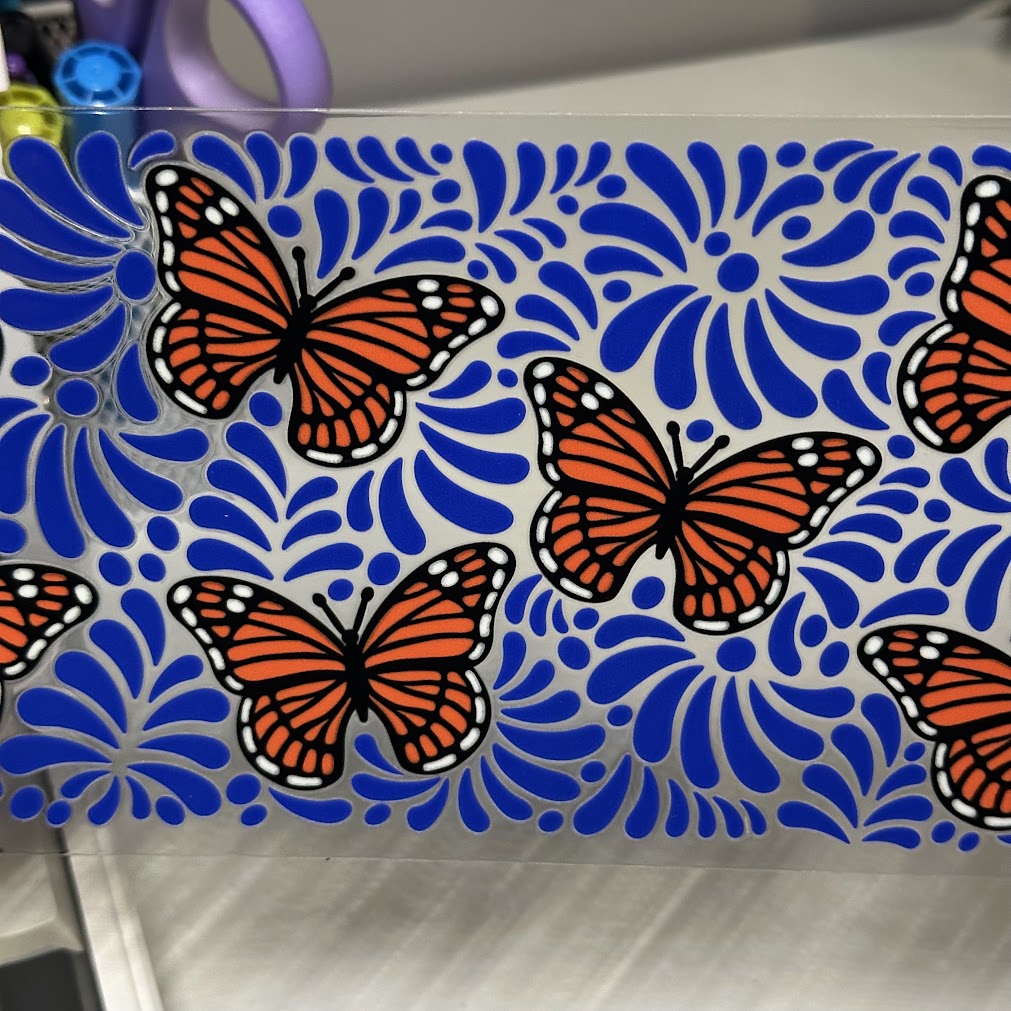 Butterflies / Orange Butterfly blue talavera