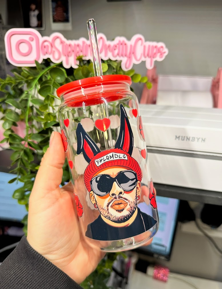 16oz Glass Bad Bunny