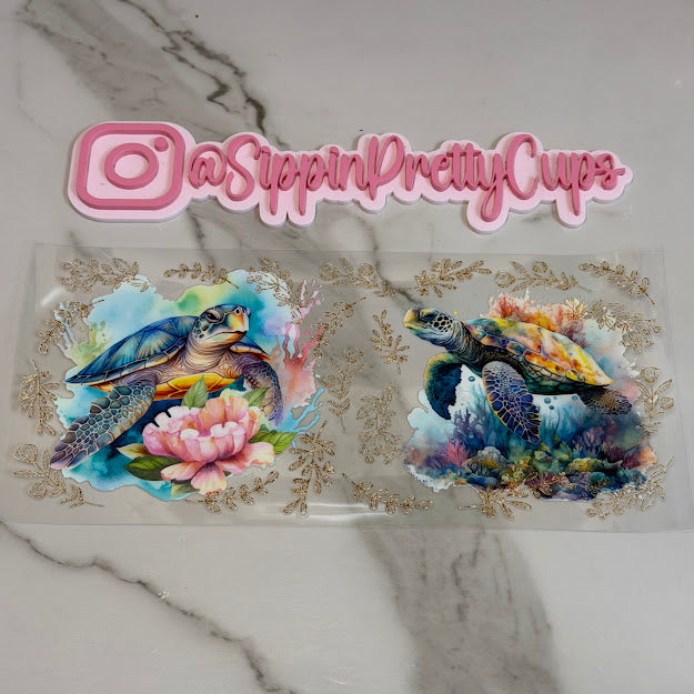 Animals / Sea Turtles and gold trim
